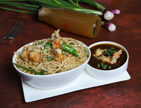 Prawn Chilli Noodles Prawn Pepper Sauce Fresh Juice