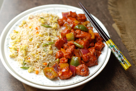 Mixed Fried Rice Chilli Chicken(2Pic)