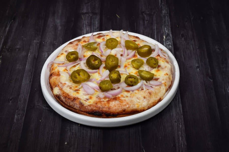 Cheese Onion And Jalapeno Pizza [7 Inches]