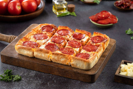 Detroit Pepperoni Pork Pizza.