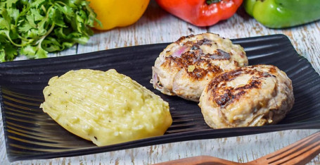 Chicken Russian Cutlets (2 Pcs) Served With Mashed Potato