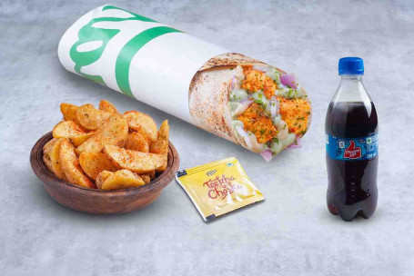 (Servește 1) Super Saver Paneer Tikka Wrap Meal Thums Up