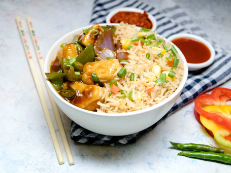 Veg Fried Rice Chilli Paneer Gravy Bowl Combo