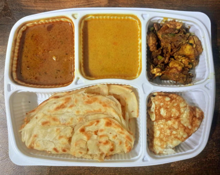 Parotta With Chicken Chukka Egg Omlette Combo Box