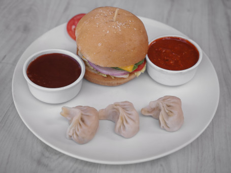 Chicken Cheese Burger Chicken Tikka Crisp Momos (5 Nos)