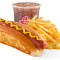 Chicken Sausage Hot Dog Combo(1 Pc) (Served With Sauce And Dips)