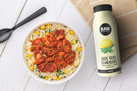 Peri Peri Chicken With Egg Corn Rice Choice Of Raw Beverage