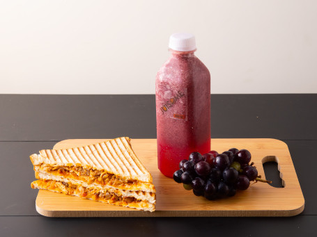 Cheesy Chicken Sandwich Grape Juice