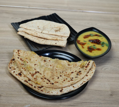 Aloo Paratha 3 Phulka Tadka Dhal