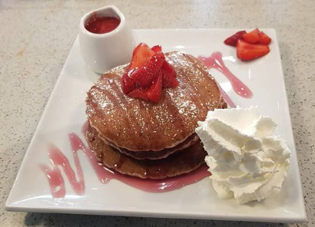 Chocolate Pancakes Topped With Vanilla Ice Cream Oreos Served With Chocolate Sauce