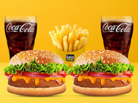 Combo For 2 2 Murg Makhani Burgers 1 Salted Fries 2 Coke