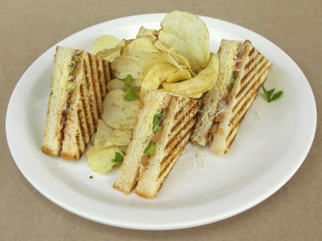 Mexican Grilled Sandwich(Beans, Spicy Onion, Capsicum, Coriander. (Item Served With Tomato Ketchup