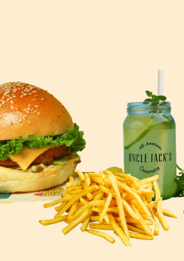 Choice Of N-Veg Burger Side Beverage