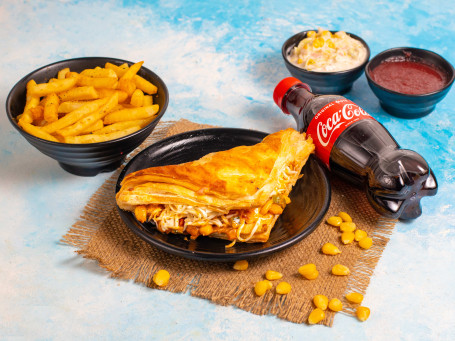 Sweet Corn Cheese Patty Fries Coke (300 Ml) Salad