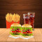 2 Veggie Double Patty Burger Large Fries 2 Coke(250Ml)