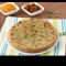 Desi Ghee Gobhi Pyaz Mix Parantha Served With Curd, Chutney And Achaar