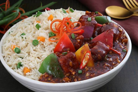 Chilli Paneer With Fried Rice Combo Serves 1]