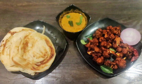 Parotta (2 Nos) Gobi 65 (Full) Veg Salna