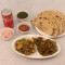 Aloo Matar , Bhindi Kurkuri 5 Roti , Cold Drink Can , Salad, Sweet