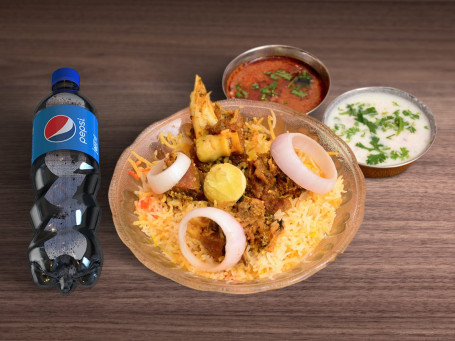 Mutton Biryani 2 Pcs Pepsi 600 Ml Pet Bottle