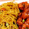 Chicken Hakka Noodles With Garlic Chicken