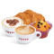 Two Coffees Two Pastries Or Snacks