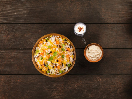 Veg Biryani With Raita Mishti Doi