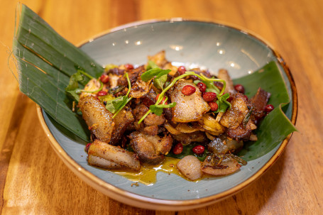 Shredded Smoked Pork Fry In Peanut Sauce