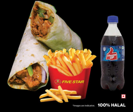 2 Tandoori Chicken Roll With French Fries And Soft Drink