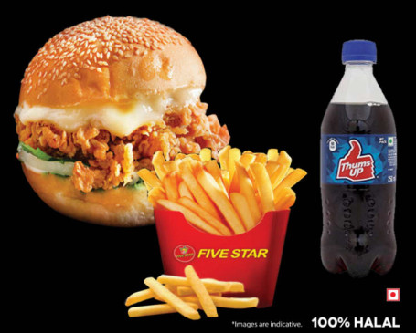 Hot Crispy Burger Meal (With Frnch Fries 200Ml Soft Drnk)