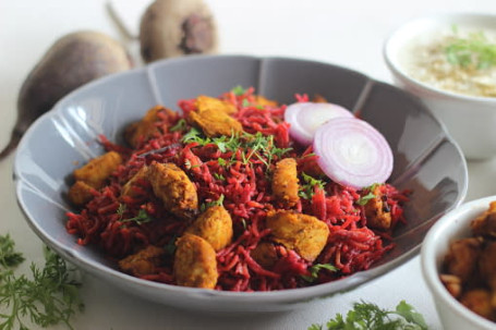 Veg Pulao With Fried Chicken