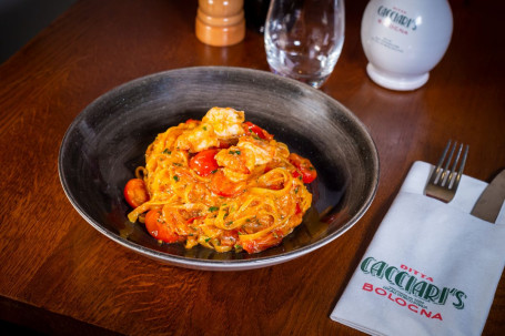 Tagliolini Crab, Prawns, Tomato, Chilli And Garlic