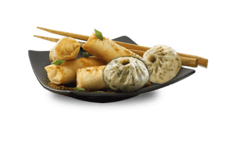 Veg Momos 4Pcs 1 Spring Roll