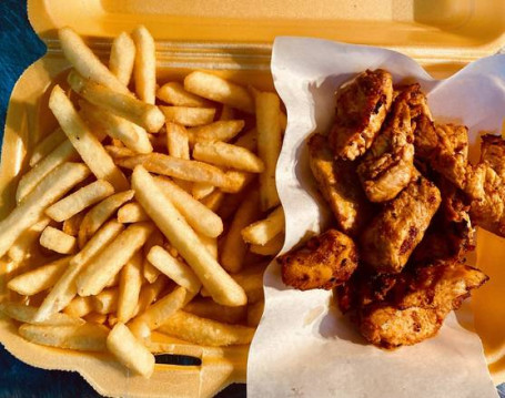 Chicken Kebab And Fries Served With Fries