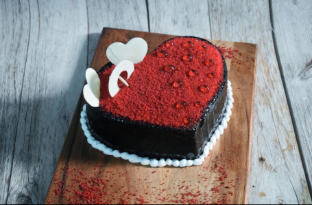 Choco Red Velvet Heart Shaped Cake