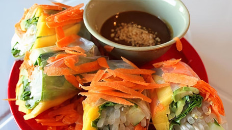 Very Vegan Rolls With Peanut Sauce