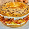 Toasted Bagel With Cream Cheese, Egg Bacon