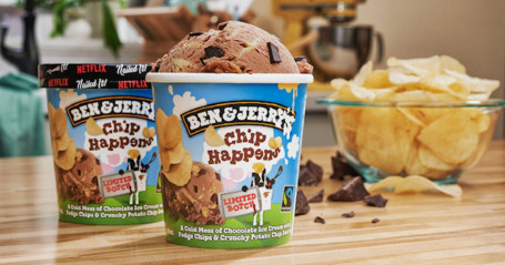 Chip Happens Pint! A Cold Mess Of Chocolate Ice Cream With Fudge Chips Crunchy Potato Chip Swirls Chip Happens Pint! A Cold Mess Of Chocolate Ice Cream With Fudge Chips Crunchy Potato Chip Swirls