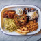 Slow Cooked Lamb, Mint, Grilled Eggplant, Guacamole And Tzatziki Bowl