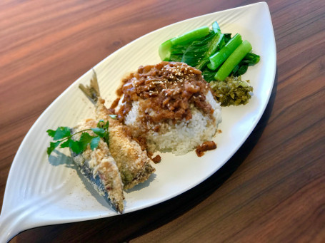 Deep Fried Saury Rice Set