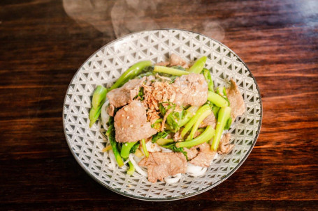 Stir Fry Noodle And Chinese Broccoli With Seafood