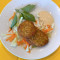 Basil Mint Crab Cake With Kimchi Aioli