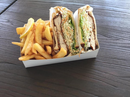 Chicken Katsu Sandwich With Chips