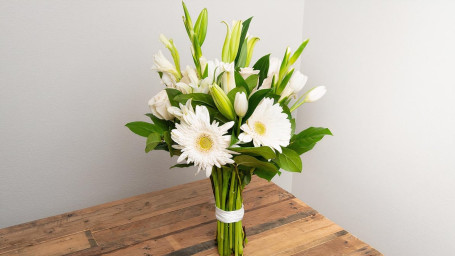 White, Ivory, Cream, Beige Wrapped Bouquet