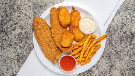 Seafood Sampler With Fries