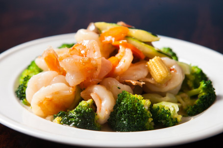 Garlic King Prawns Vegetables