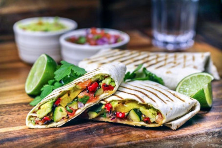 Toasted Spiced Jackfruit Avocado Wrap With Hand Cut Chips