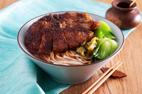 Gǔ Zǎo Lǔ Mì Zhī Pái Gǔ Pèi: Shǒu Gōng Miàn Honey Glazed Ribs W/ Handmade Noodle Soup