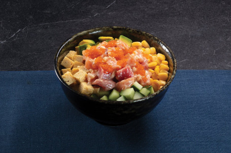 Là Wèi Tūn Ná Yú Jí Sān Wén Yú Jǐng Spicy Tuna And Salmon Rice Bowl