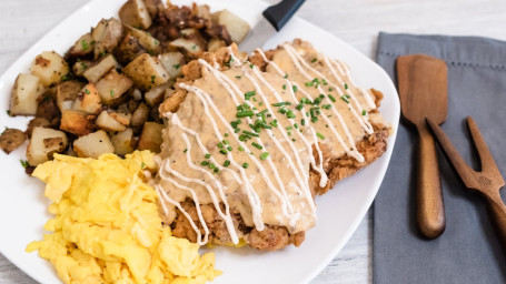 Chicken Fried Chicken With Eggs